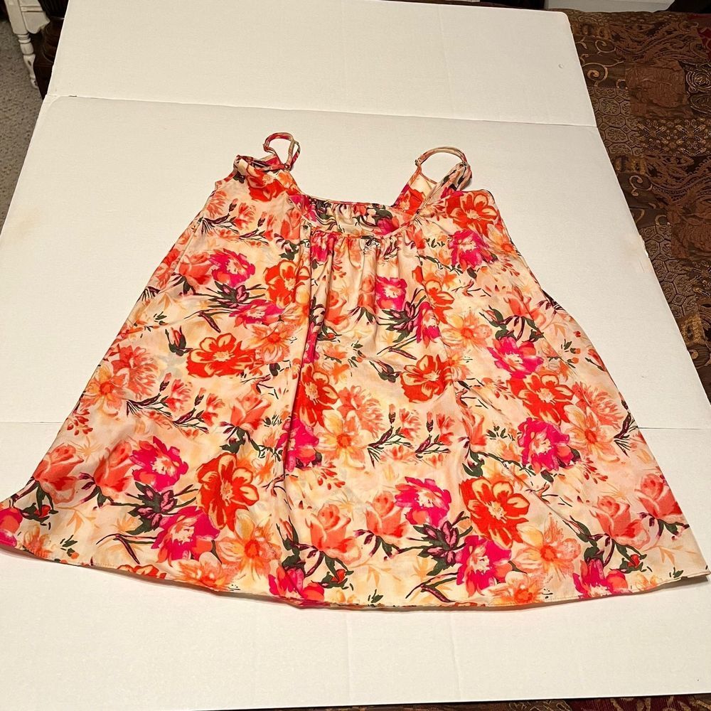 Show Me Your Mumu Women SZ Medium Pink Floral Trapeze Sleeveless Mini Dress Tank - Picture 11 of 11